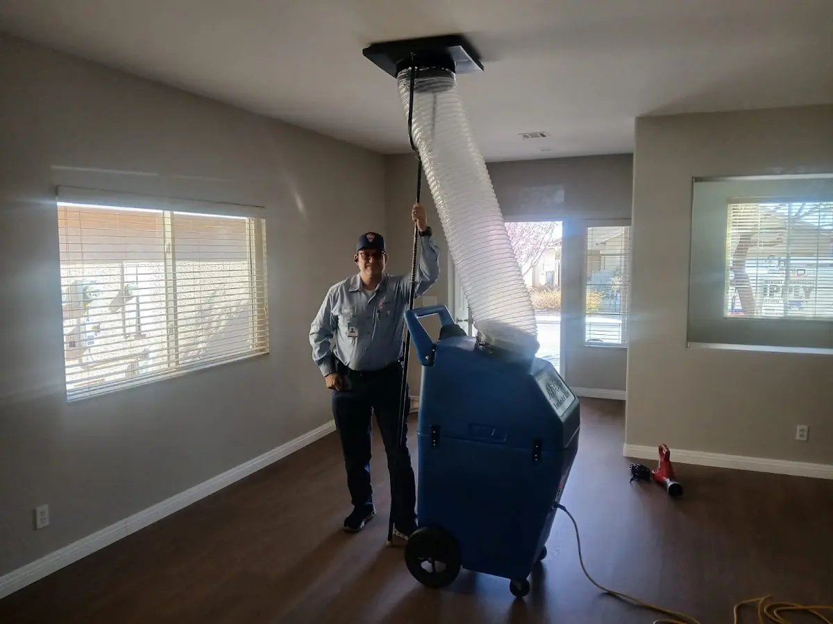 Professional Dryer Vent Cleaning work inside a Las Flores home